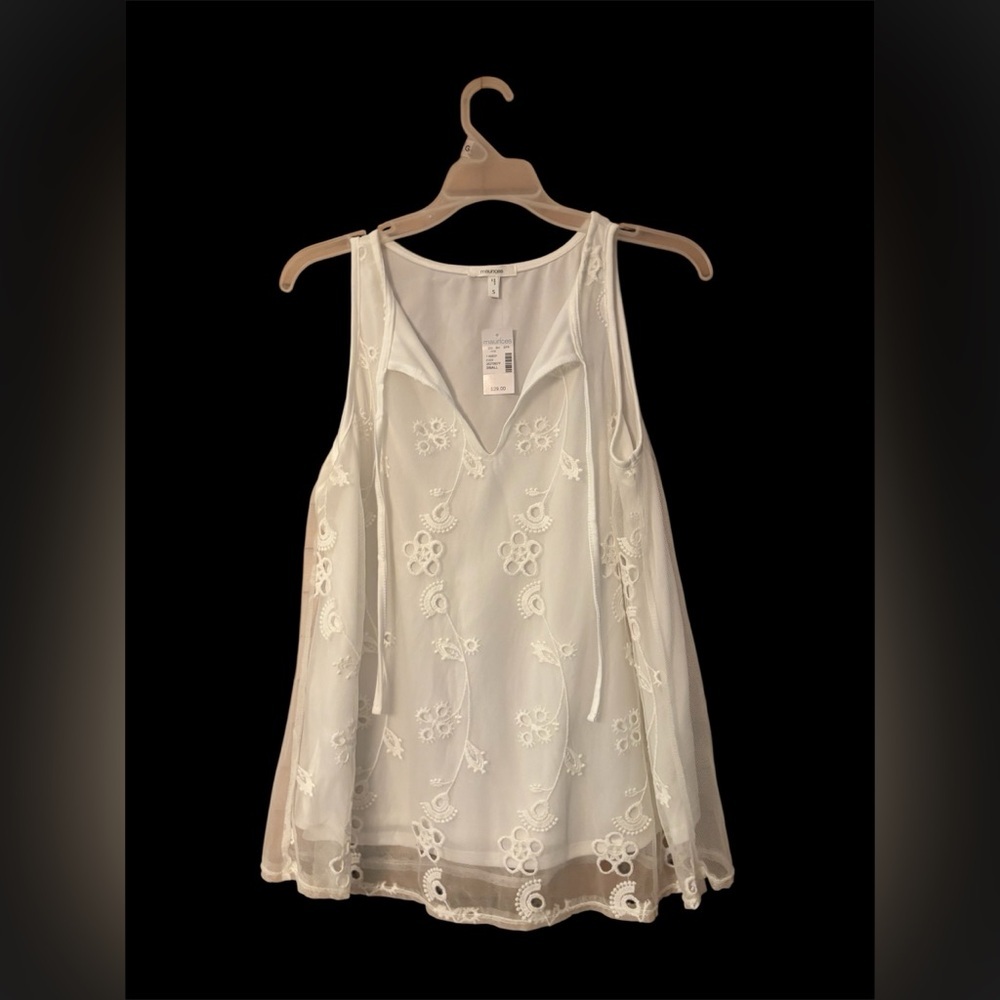Maurices White Embroidered Blouse